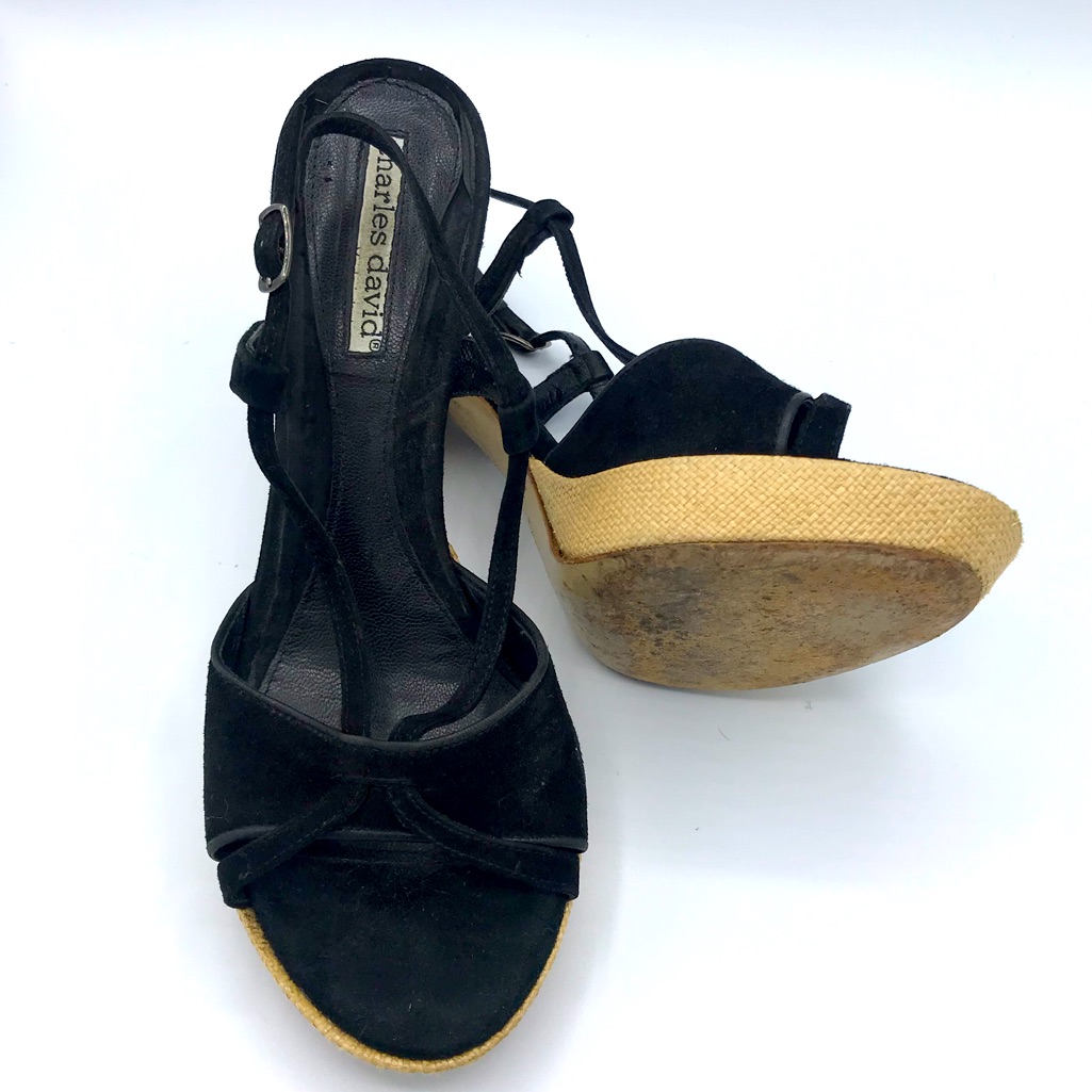 Charles Davidshoes Size 7 Black Suede Heels